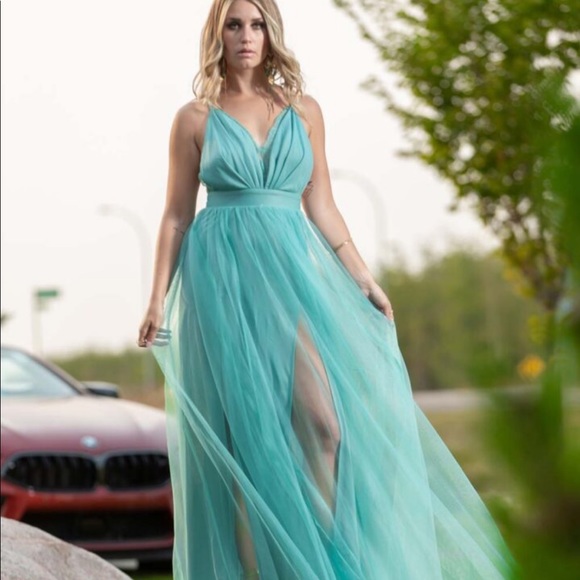Mint Green Tulle Dress - Picture 1 of 5